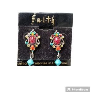 F.A.I.T.H BRAND NWT SILVERTONED & AUSTRIAN CRYSTAL EARRINGS